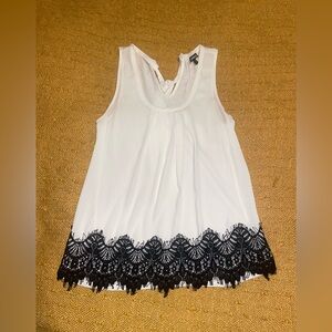 White Express Blouse with Lace Trim